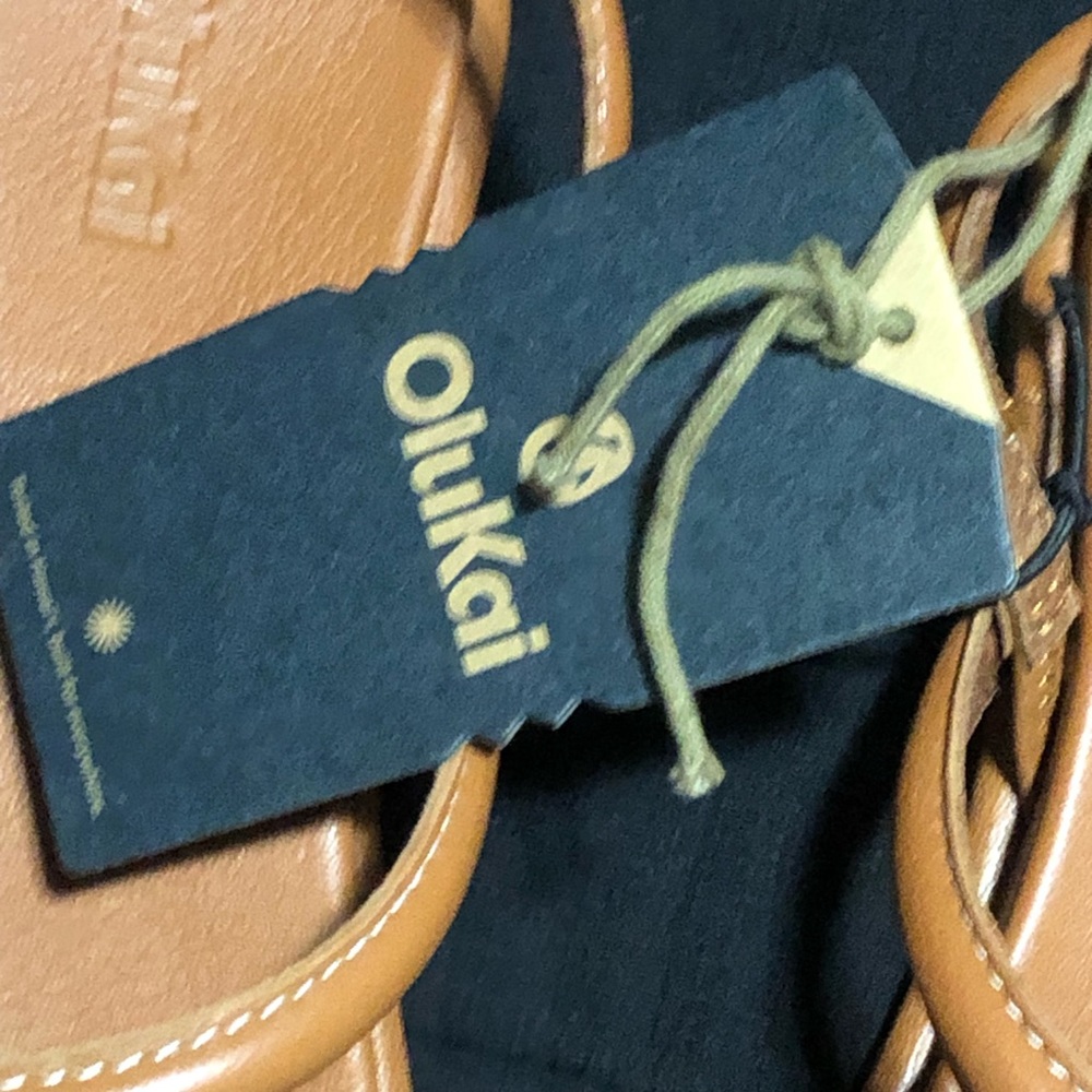 Olukai Women's NWT Tiare Slide Comfort Sandal Fox Brown Leather Size 7 - Picture 3 of 6